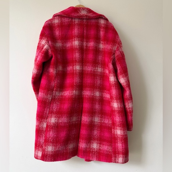 Avec Les Filles Pink Plaid Blazer Coat Maximalist Cozy Winter Anthropologie - Picture 11 of 11